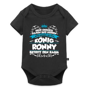 Ronny Name Design - Baby Premium Kurzarmbody - Schwarz - Vorne