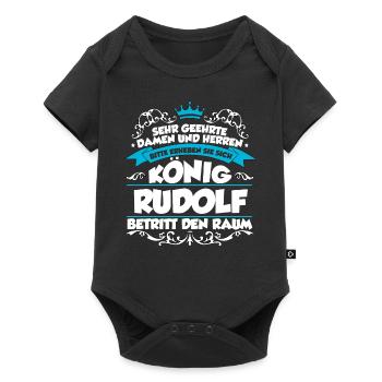 Rudolf Name Design - Baby Premium Kurzarmbody - Schwarz - Vorne