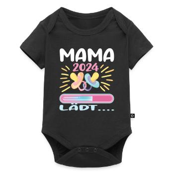 Mama 2024 werdende Mutter Schwangerschaft - Baby Premium Kurzarmbody - Schwarz - Vorne
