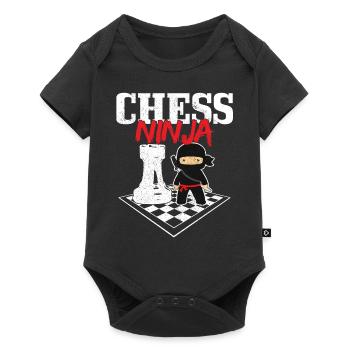 Cadeau de joueur d’échecs Ninja Chess - Body à manches courtes Premium Bébé - noir - Devant