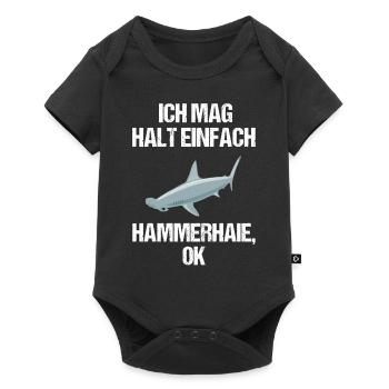 Hammerhai Enthusiast Klar & Direkt - Baby Premium Kurzarmbody - Schwarz - Vorne