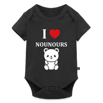 Ours en peluche petit nounours - Body à manches courtes Premium Bébé - noir - Devant