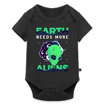 Alien, UFO, UAP, Space, Weltraum Flugobjekt - Baby Premium Kurzarmbody - Schwarz - Vorne
