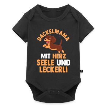Hund Dachshund Dackel - Baby Premium Kurzarmbody - Schwarz - Vorne