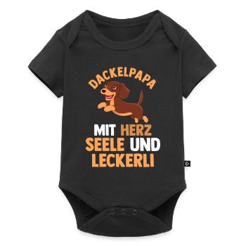 Hund Dachshund Dackel - Baby Premium Kurzarmbody - Schwarz - Vorne