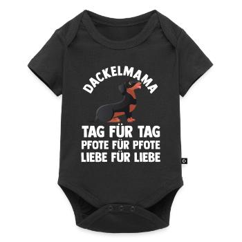 Hund Dachshund Dackel - Baby Premium Kurzarmbody - Schwarz - Vorne