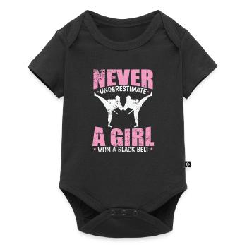 Never underestimate a Black Belt Girl Taekwondo - Baby Premium short-sleeve bodysuit - black - Front