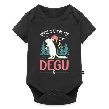 Home is where my degu is, forest degu - Baby Premium short-sleeve bodysuit - black - Front