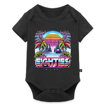 Eighties 80 ́s 80s - Baby Premium short-sleeve bodysuit - black - Front