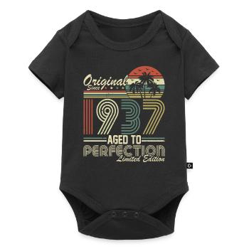 87. Geburtstag Vintage Retro 1937 - Body à manches courtes Premium Bébé - noir - Devant