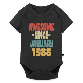 Awesome January 1988 - Baby Premium short-sleeve bodysuit - black - Front