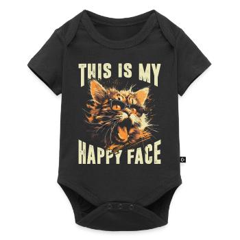 This is my happy face - Baby Premium short-sleeve bodysuit - black - Front