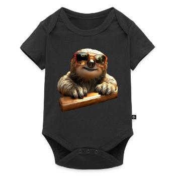 Sloth, Morning Grouch, Loafer, Cute Sloths - Baby Premium short-sleeve bodysuit - black - Front
