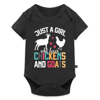 Goats & Chickens Funny Goat Lover - Baby Premium short-sleeve bodysuit - black - Front