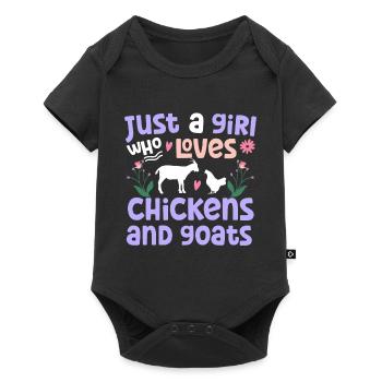 Goats & Chickens Funny Goat Lover - Baby Premium short-sleeve bodysuit - black - Front