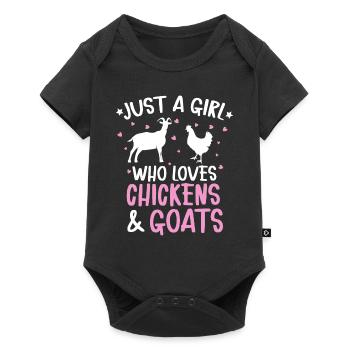 Goats & Chickens Funny Goat Lover - Baby Premium short-sleeve bodysuit - black - Front