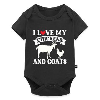 Goats & Chickens Funny Goat Lover - Baby Premium short-sleeve bodysuit - black - Front