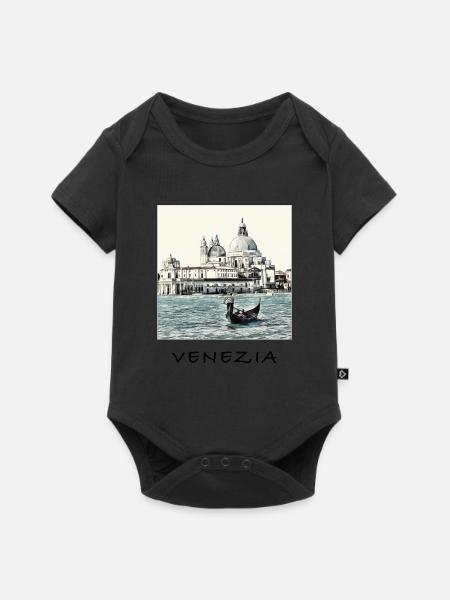 Venezia - Baby Premium Kurzarmbody - Schwarz