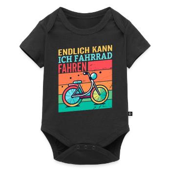 Endlich Kann Ich Fahrrad Fahren - Baby Premium Kurzarmbody - Schwarz - Vorne