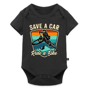 Save A Car - Ride A Bike - Baby Premium short-sleeve bodysuit - black - Front