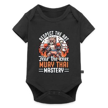 Respect the art fear the knee muay thai mastery - Baby Premium short-sleeve bodysuit - black - Front