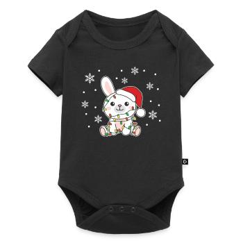 Lapin, Noël, Hiver, Animaux, Lapins - Body à manches courtes Premium Bébé - noir - Devant