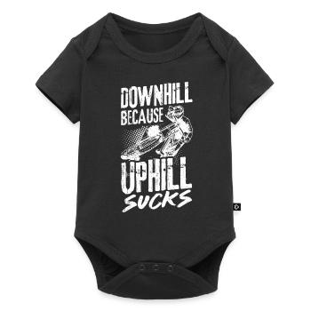 Downhill Because Uphill Sucks MTB Bike Fans Bike - Baby Premium short-sleeve bodysuit - black - Front