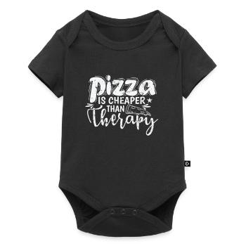 La pizza est moins chère que le salami thérapeutique - Body à manches courtes Premium Bébé - noir - Devant