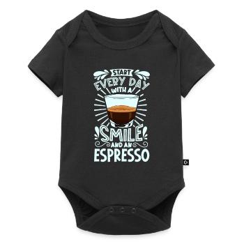 Souriez avec un expresso - Body à manches courtes Premium Bébé - noir - Devant