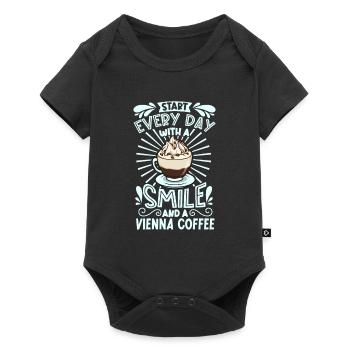 Souriez avec le café de Vienne - Body à manches courtes Premium Bébé - noir - Devant