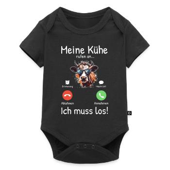 Meine Kühe Rufen An - Baby Premium Kurzarmbody - Schwarz - Vorne