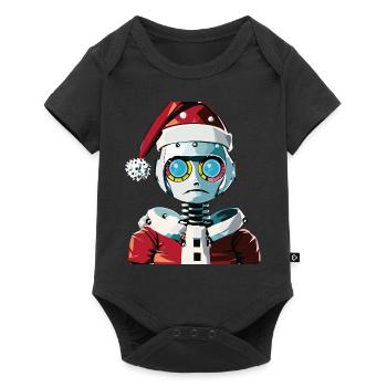 Robot dressed as Santa Claus - Baby Premium short-sleeve bodysuit - black - Front