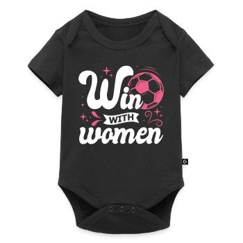 Soccer féminin, Football féminin, Football féminin - Body à manches courtes Premium Bébé - noir - Devant