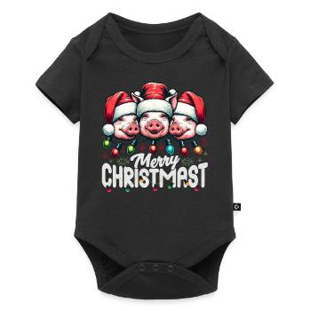 JOYEUX Noël - Repas de Noël rôti - Body à manches courtes Premium Bébé - noir - Devant