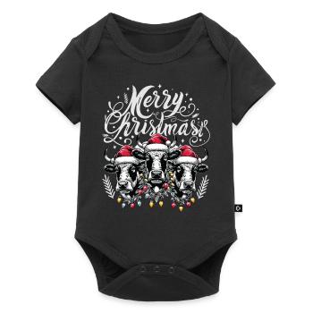 JOYEUX Noël - Rôti de bœuf de Noël - Body à manches courtes Premium Bébé - noir - Devant