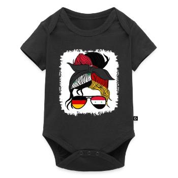 Moitié allemande, moitié syrienne, Allemagne, Syrie - Body à manches courtes Premium Bébé - noir - Devant