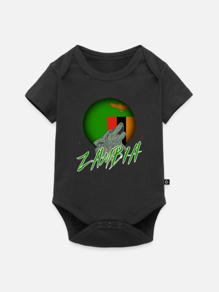 Sambia - Baby Premium Kurzarmbody - Schwarz