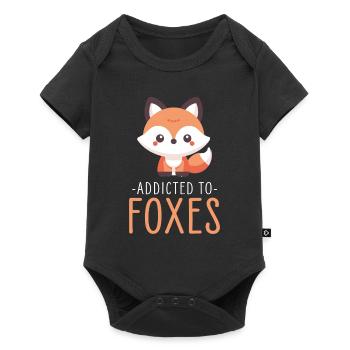 Charmant art de renard kawaii pour les amateurs d’animaux et - Body à manches courtes Premium Bébé - noir - Devant