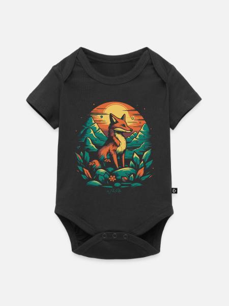 Ein Fuchs auf dem Feld - Baby Premium Kurzarmbody - Schwarz