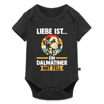 Hund Dalmatiner - Baby Premium Kurzarmbody - Schwarz - Vorne