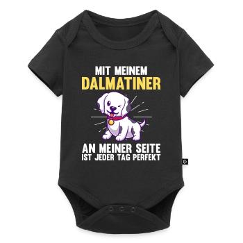 Hund Dalmatiner - Baby Premium Kurzarmbody - Schwarz - Vorne