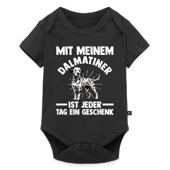 Hund Dalmatiner - Baby Premium Kurzarmbody - Schwarz - Vorne