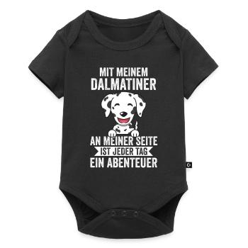 Hund Dalmatiner - Baby Premium Kurzarmbody - Schwarz - Vorne