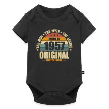 Anniversaire légendaire de 1957 - Style rétro, 67 ans - Body à manches courtes Premium Bébé - noir - Devant