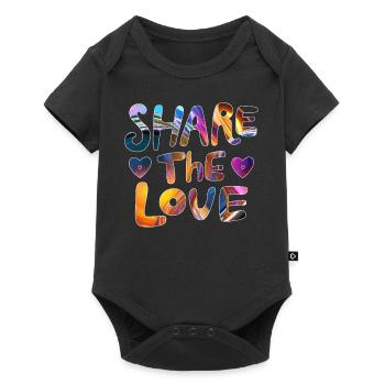 Partagez l’amour - rendez le monde meilleur - Body à manches courtes Premium Bébé - noir - Devant