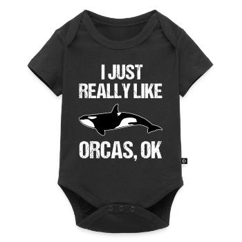 Killer Whale Fan Plain Text Motif - Baby Premium short-sleeve bodysuit - black - Front
