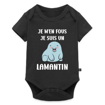 Drôle bébé minimaliste simple petit lamantin - Body à manches courtes Premium Bébé - noir - Devant