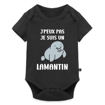 Drôle bébé minimaliste simple petit lamantin - Body à manches courtes Premium Bébé - noir - Devant