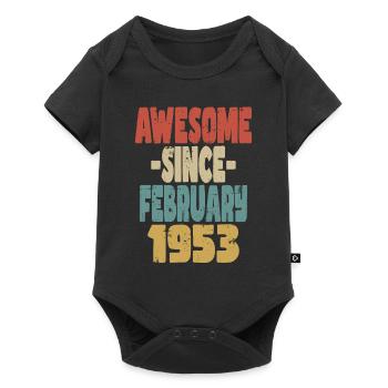 Ehrfurchtgebietender Februar 1953 - Baby Premium Kurzarmbody - Schwarz - Vorne