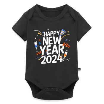 Bonne année Réveillon du Nouvel An 2024 - Body à manches courtes Premium Bébé - noir - Devant